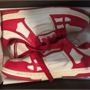 Kids Amiri Skel Top Low Sneakers - Varsity Red
